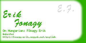 erik fonagy business card